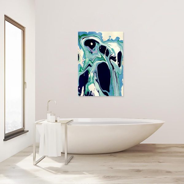 Obraz z niebieską abstrakcją do salonu