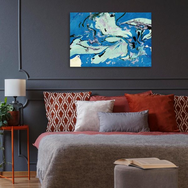 Obraz z niebieską abstrakcją do salonu