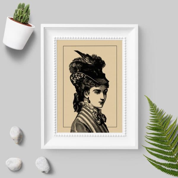 Plakat podobizna kobiety z XIXw.