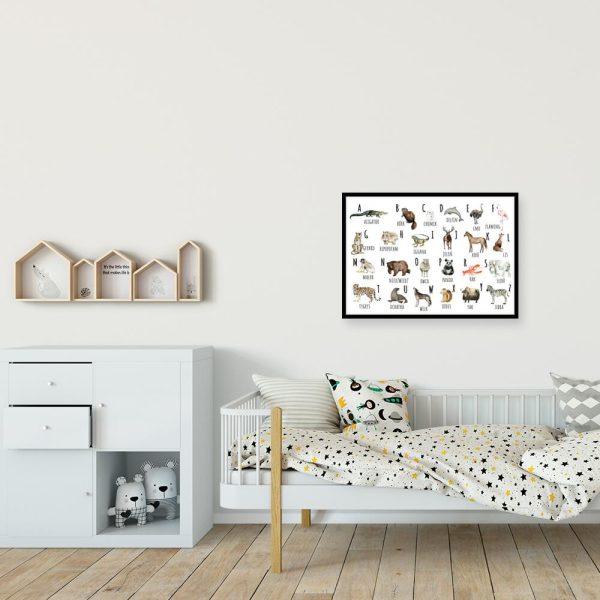 Plakat z alfabetem i zwierzakami do pokoju