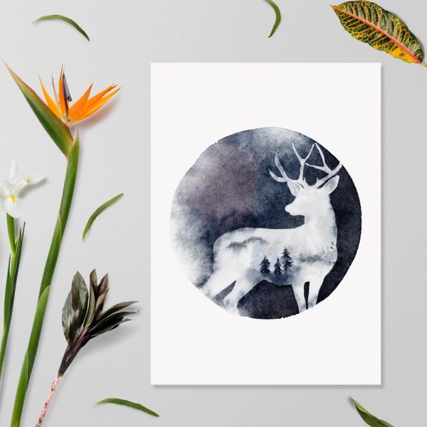 Plakat z jelonkiem do przedpokoju