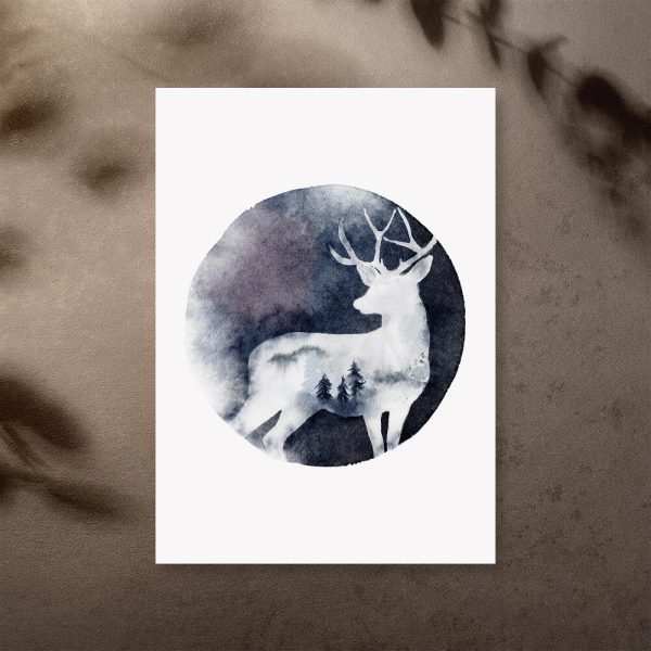 Plakat z jelonkiem do sypialni