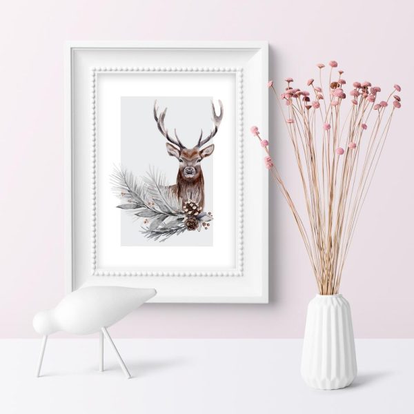 Plakat z jelonkiem do sypialni