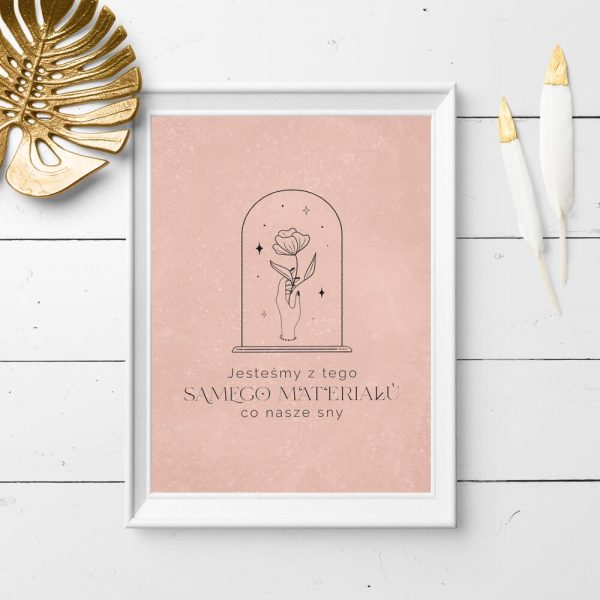 Plakat z kwiatami i sentencją