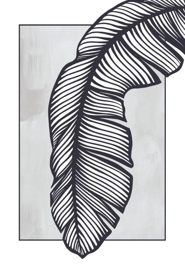 Plakat z liściem strelicji