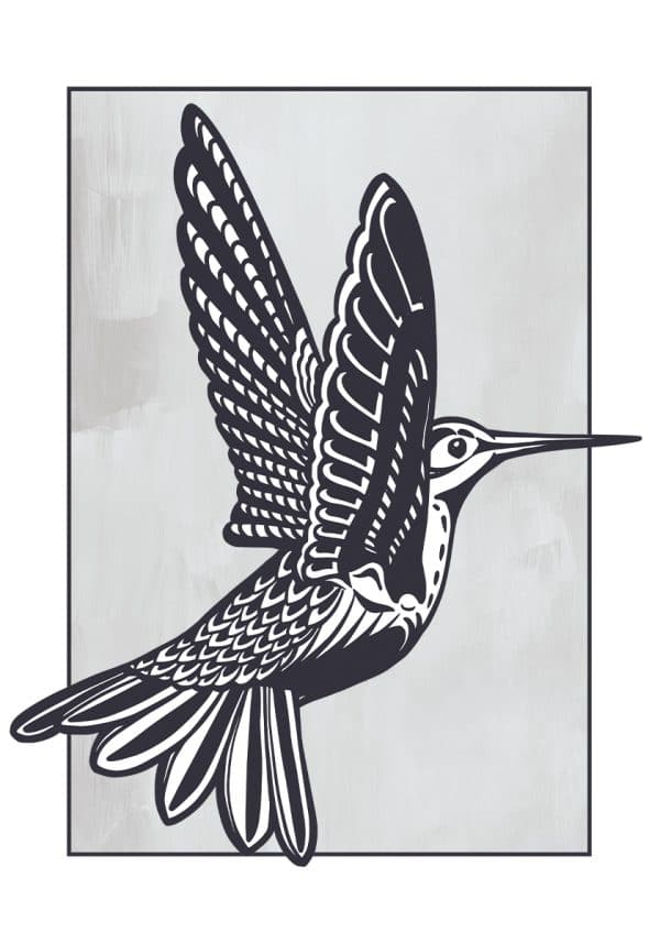 Plakat z motywem koliberka