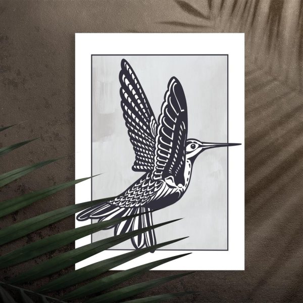 Plakat z motywem koliberka do salonu