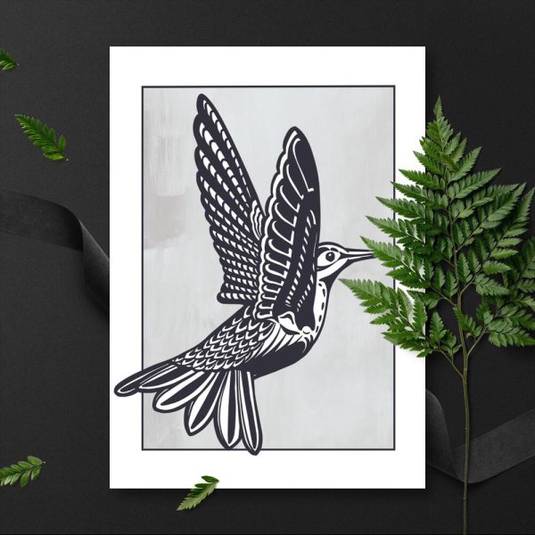 Plakat z motywem koliberka do sypialni