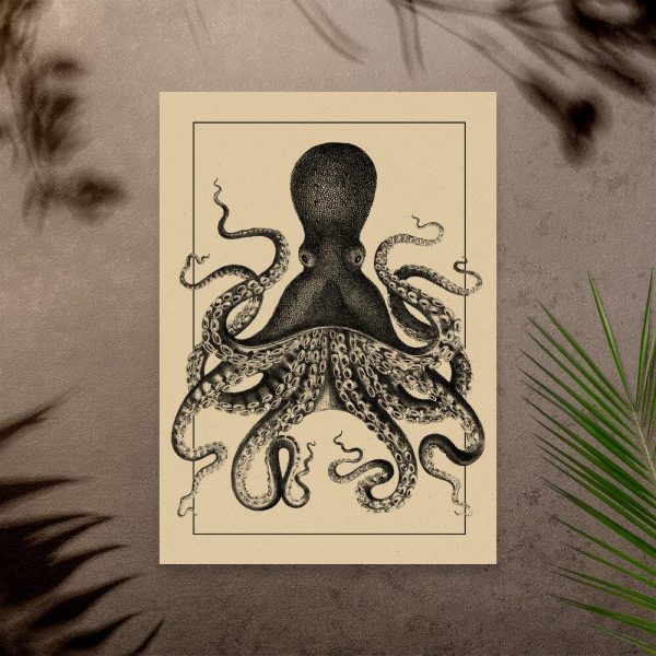 Plakat z motywem ośmiornicy do sypialni