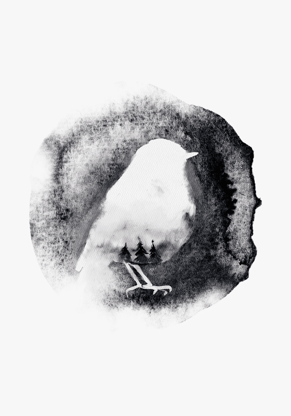 Plakat z motywem ptaka