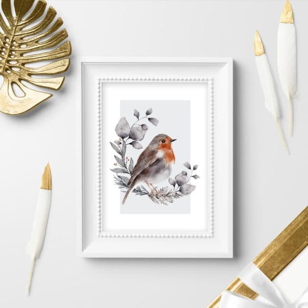 Plakat z motywem rudzika do salonu