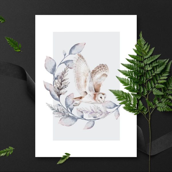 Plakat z motywem sowy do pokoju