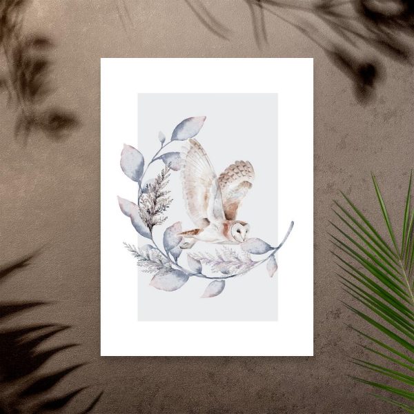 Plakat z motywem sowy do sypialni