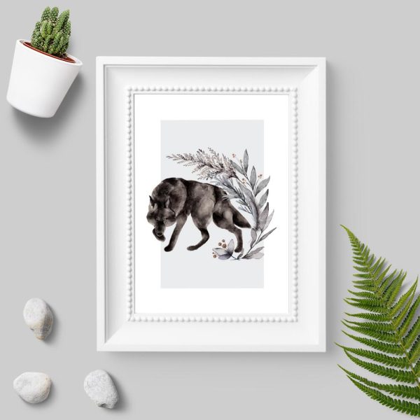 Plakat z motywem wilka do pokoju