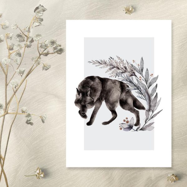 Plakat z motywem wilka do przedpokoju