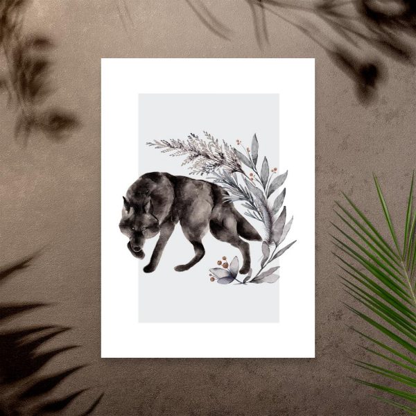 Plakat z motywem wilka do salonu