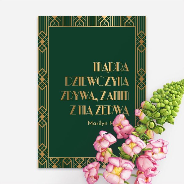 Plakat z napisem do salonu