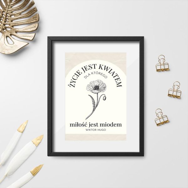 Przepiękny plakat z napisem do przedpokoju