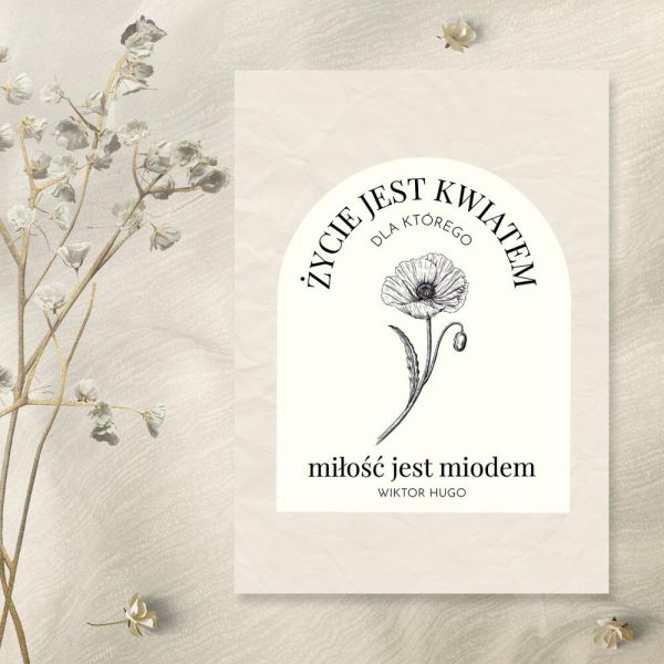 Przepiękny plakat z napisem do salonu