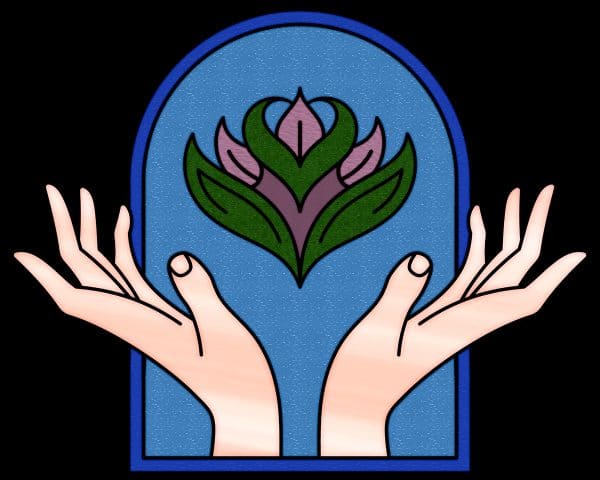 Folia na szybę z motywem rak i kwiatka