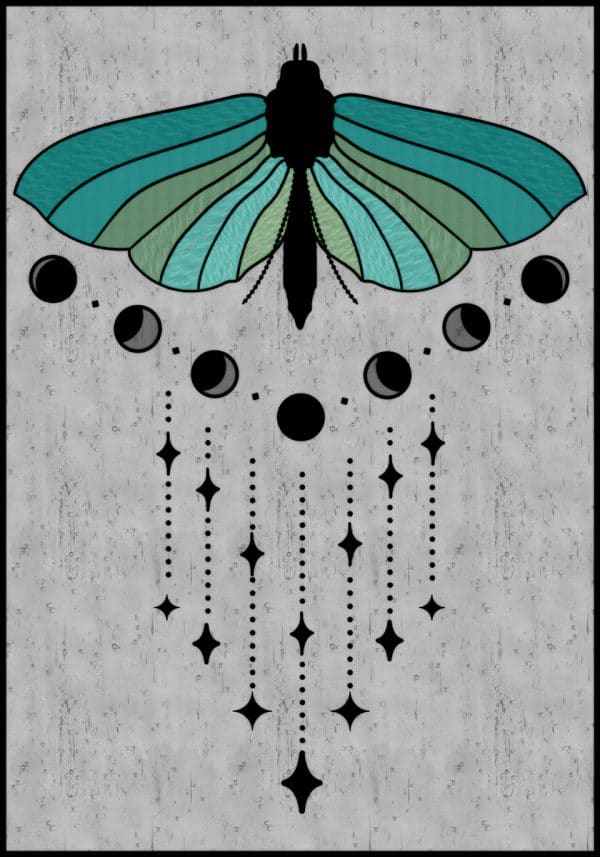 Folia witrażowa z ćmą