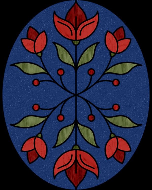 Folia witrażowa z czerwonymi kwiatami