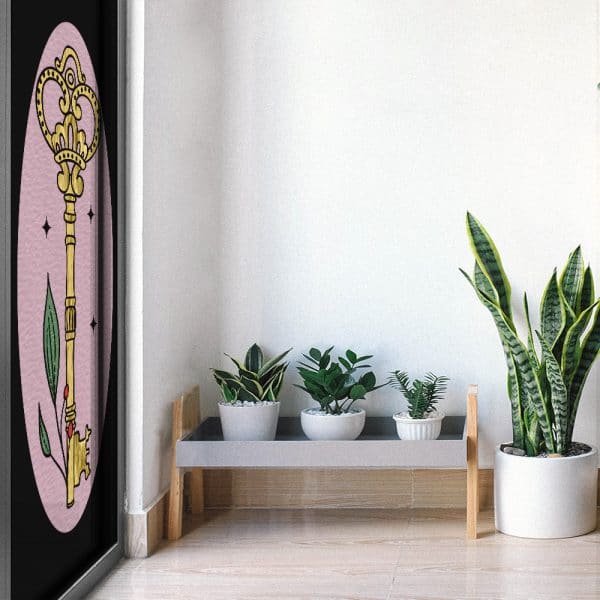 Folia witrażowa z kluczem do przedpokoju