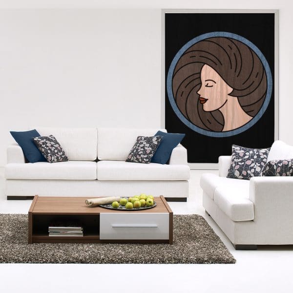 Folia witrażowa z kobietą do salonu