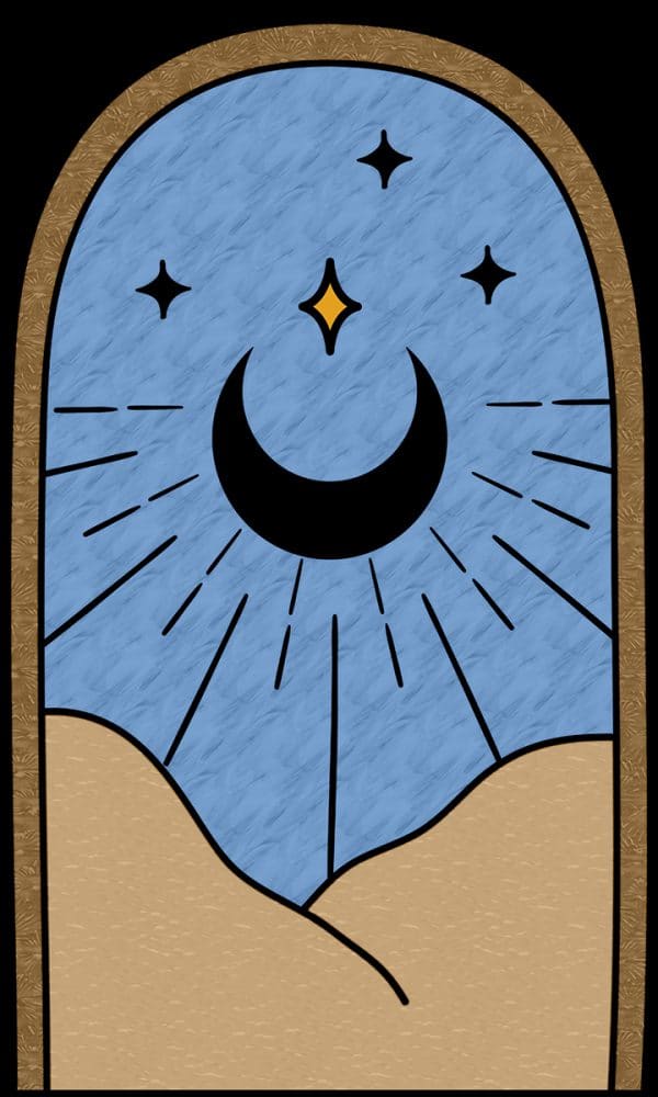 Folia witrażowa z księżycem i gwiazdą