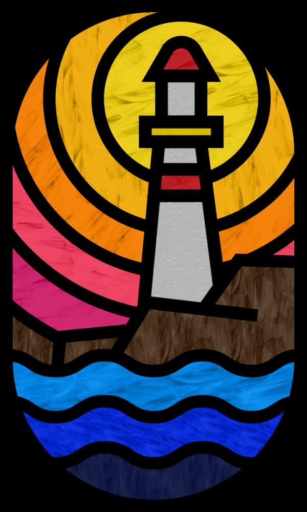 Folia witrażowa z latarnią morską