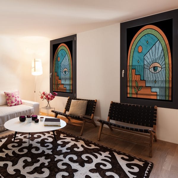 Folia witrażowa z okiem do pokoju