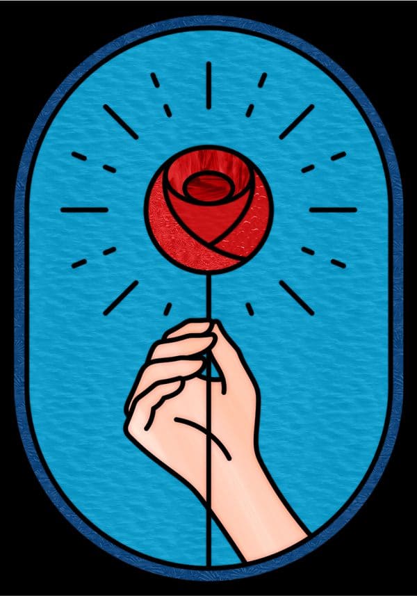 Folia witrażowa z różą