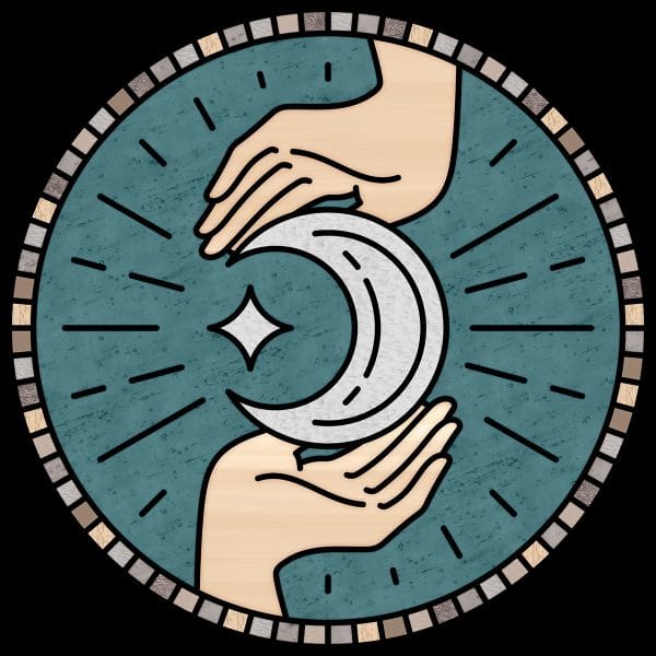 Naklejka jak witraż z motywem księżyca i gwiazdy