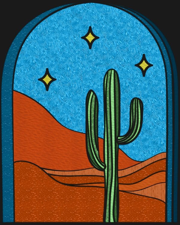 Naklejka na szybę - pustynny pejzaż