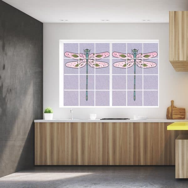 Naklejka na szybę z ważką do kuchni