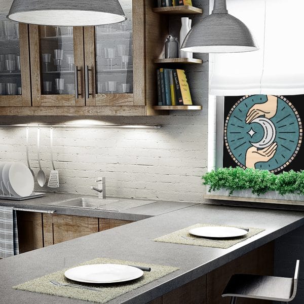 Witraż samoprzylepny z motywem dłoni