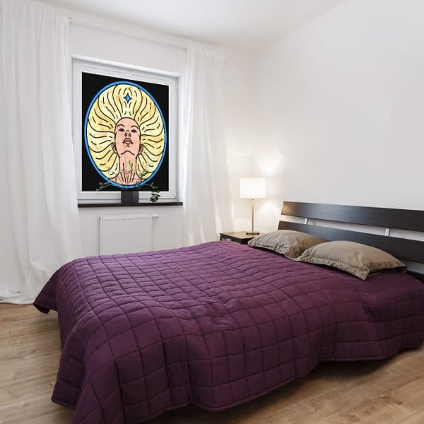 Witraż z kobietą do sypialni