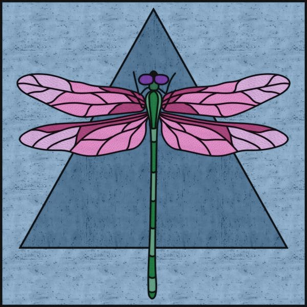 Witraż z motywem ważki