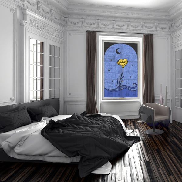 Witraż - Żółty kwiat do pokoju