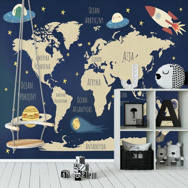 Fototapeta mapa świata i gwiazdy