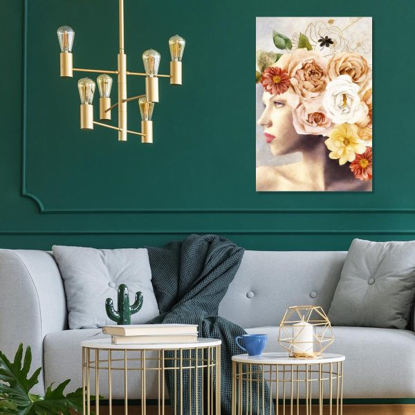 Kwiatowy obraz z kobietą