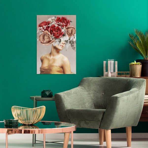 Obraz pionowy kobieta w kwiatach