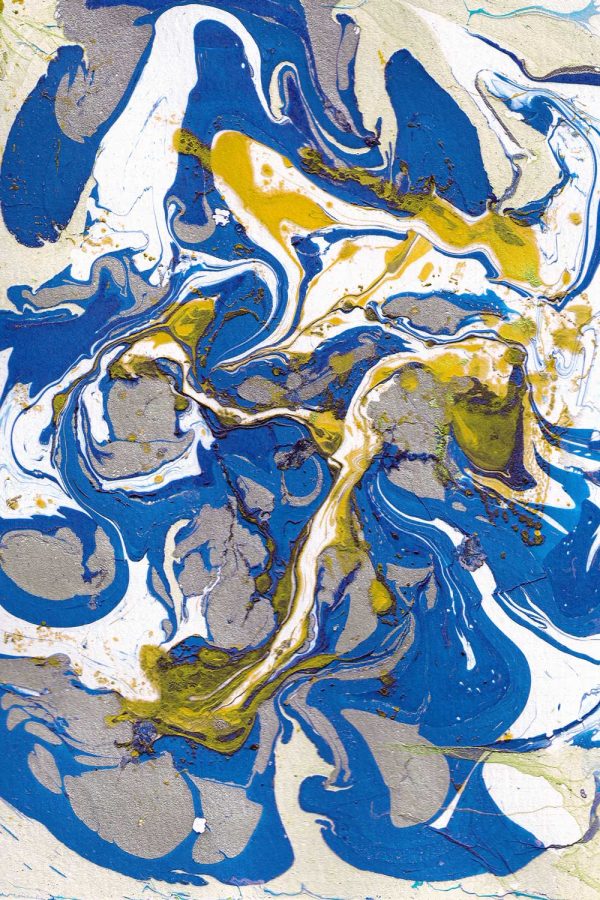 Obraz z granatową abstrakcją