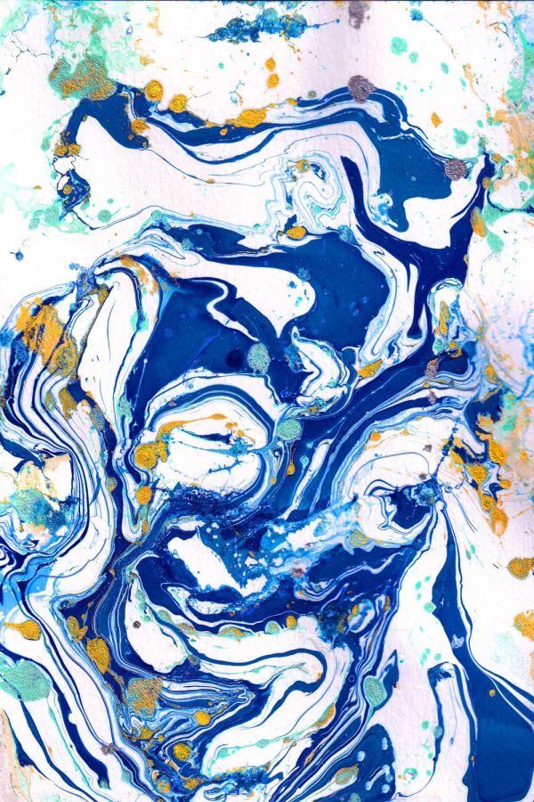 Obraz z granatową abstrakcją