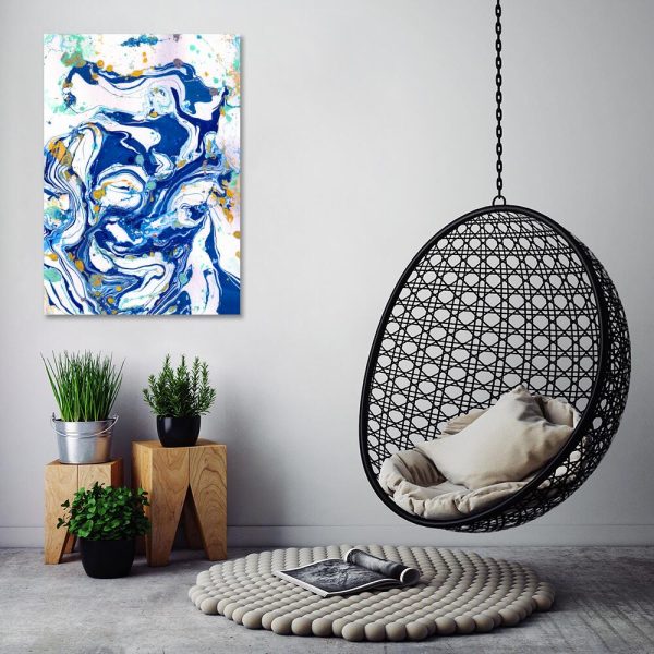 Obraz z granatową abstrakcją do przedpokoju