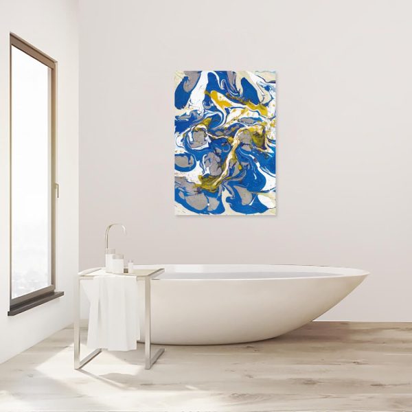 Obraz z granatową abstrakcją do sypialni