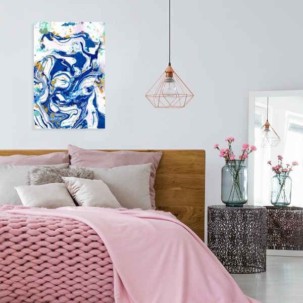 Obraz z granatową abstrakcją do sypialni