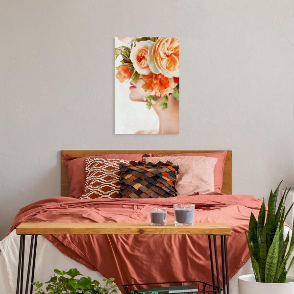Obraz z kobietą i kwiatami do sypialni