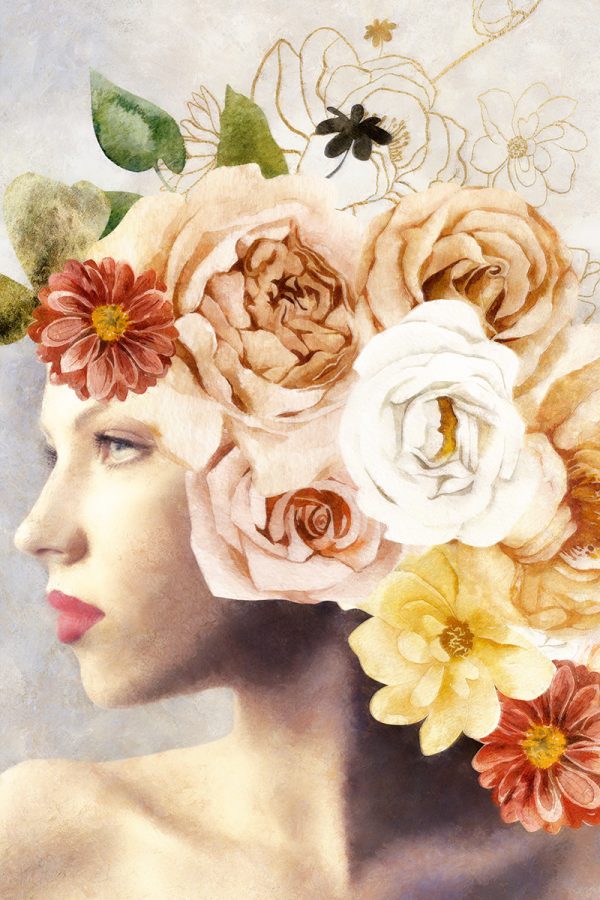 Obraz z motywem kwiatowej fryzury