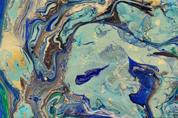 Obraz z motywem niebieskiej abstrakcji